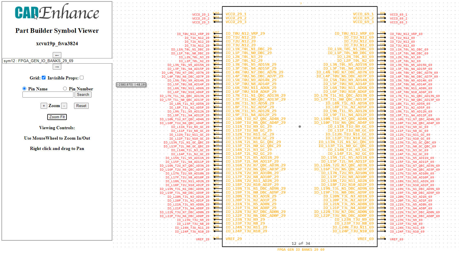 Help! I need to create symbols for a Xilinx® Ultrascale Plus XCVU19P FPGA