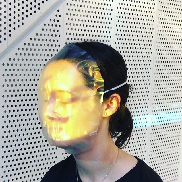 (Inter)faces with Simone Rebaudengo in Shanghai. @monashada #monashindustrial  1. Emotional Augmentation 2. A dystopian helmet for post climate change food delivery; a pollution filtration system for drivers that explores increased anonymity, brandin