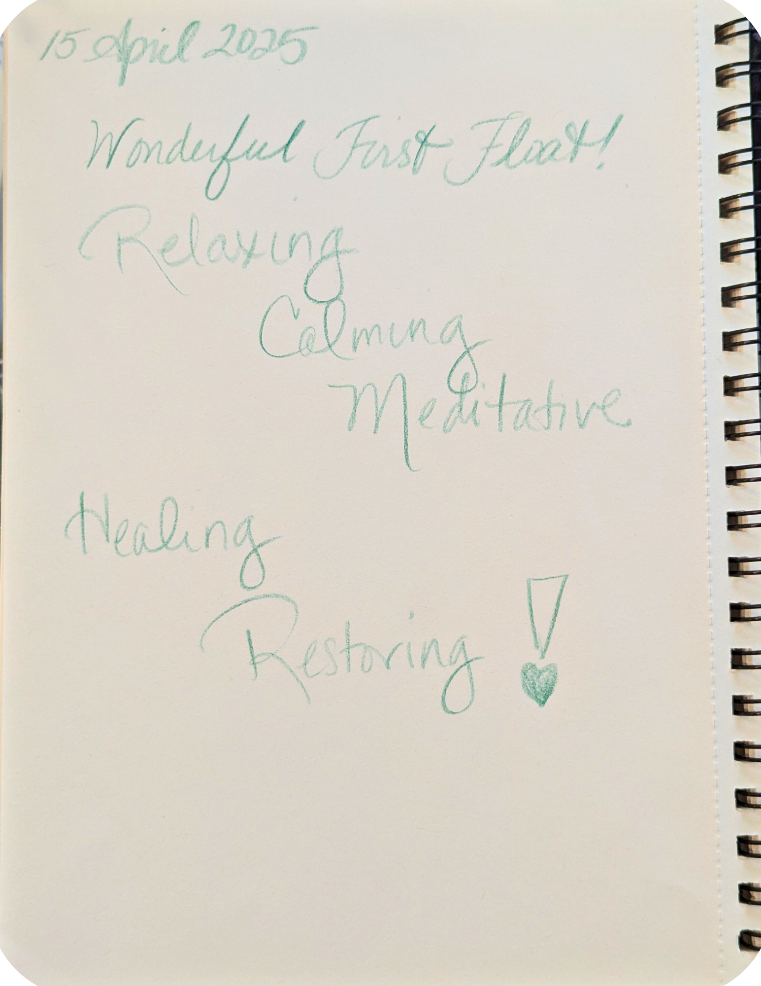 June Float Notes — Stasis Float Center