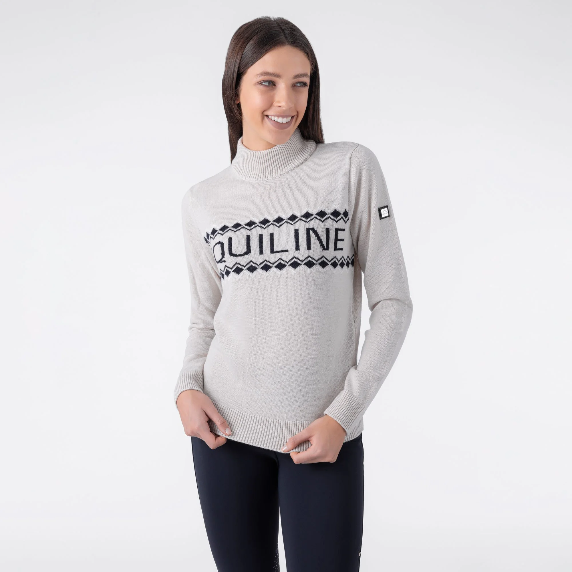 Equiline Rudy genser i ullmix - Beige