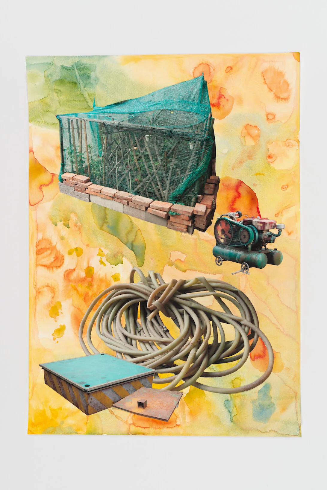   Controlled Burn,  2019  Watercolour and archival digital collage on paper 70 x 50 cm 
