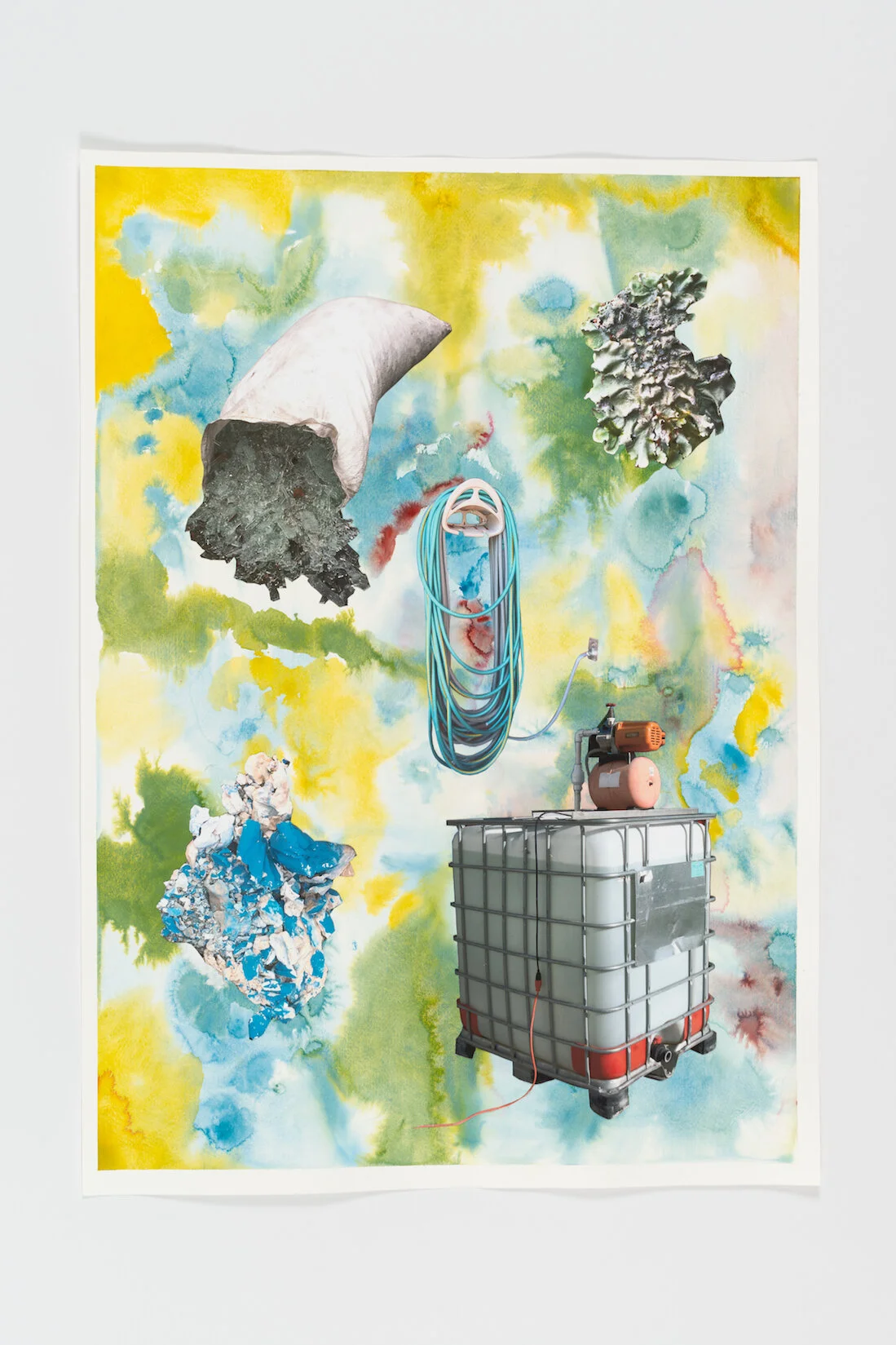   Supercritical Fluid , 2020  Watercolour and archival digital collage on paper 70 x 50 cm 
