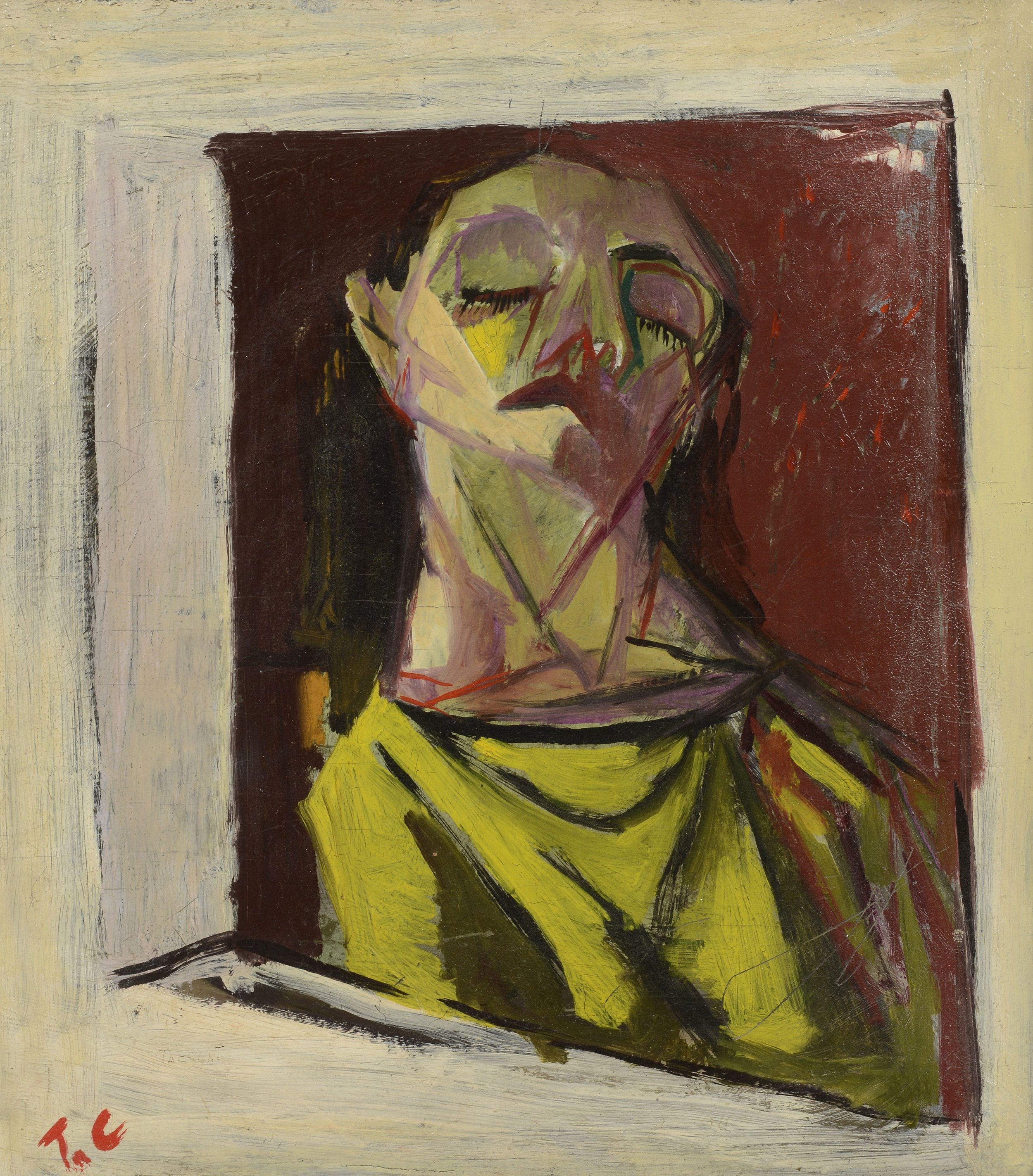 PortraitPierre Tal-Coat (1905-1985)  Huile sur panneau parqueté, signée en bas à gauche, 35,5x30cm.jpg