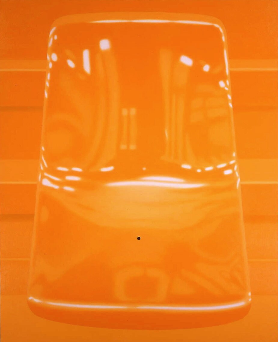 Siège orange, Huile sur toile, 100 x 81 cm, 1997.