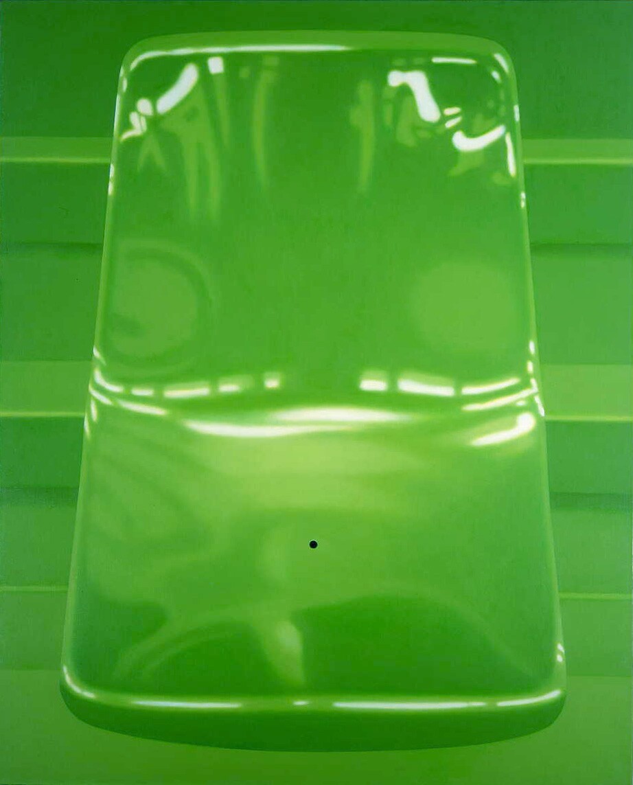 Siège vert, Huile sur toile, 100 x 81 cm, 1997.