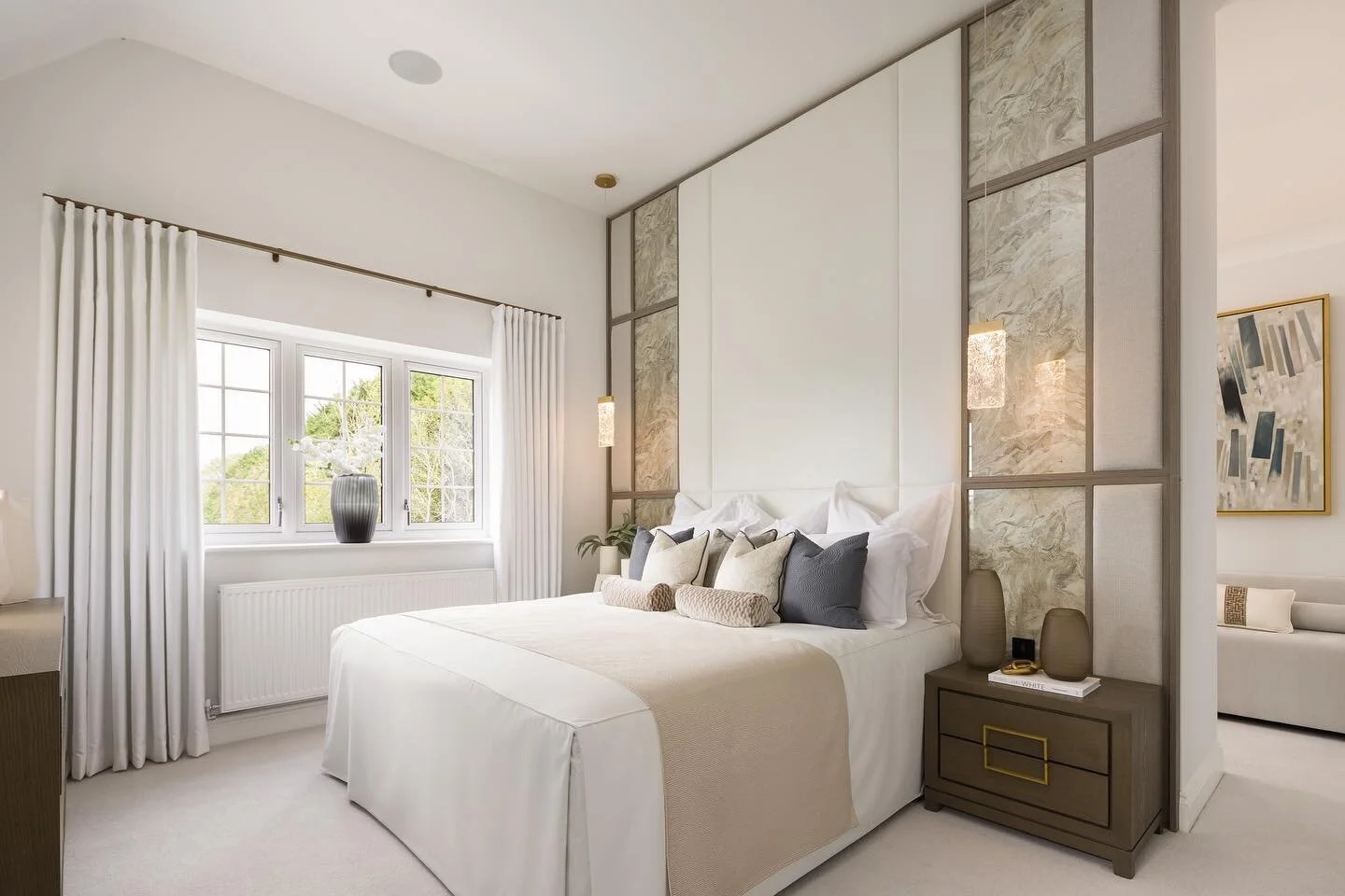 A dreamy bedroom for our client @hayfieldhomes 
Designed and installed by @hausinteriorsltd