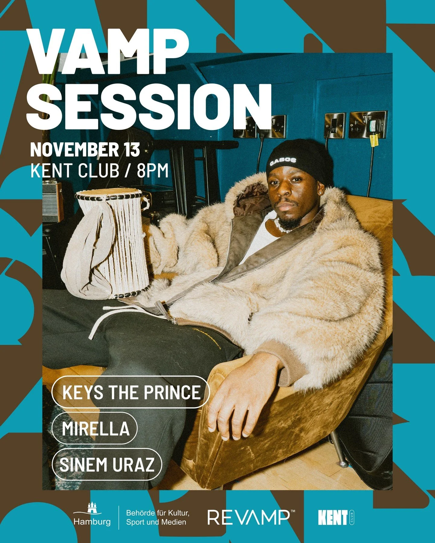 VAMP SESSION&reg; &ndash; NOVEMBER 13 | KENT CLUB | 8PM

Der Sound der Stadt geht in die n&auml;chste Runde.

Mit Keys The Prince, Mirella und Sinem Uraz bringen wir wieder echte Live-Vibes auf die B&uuml;hne &ndash; Energie, Soul und Community pur. 