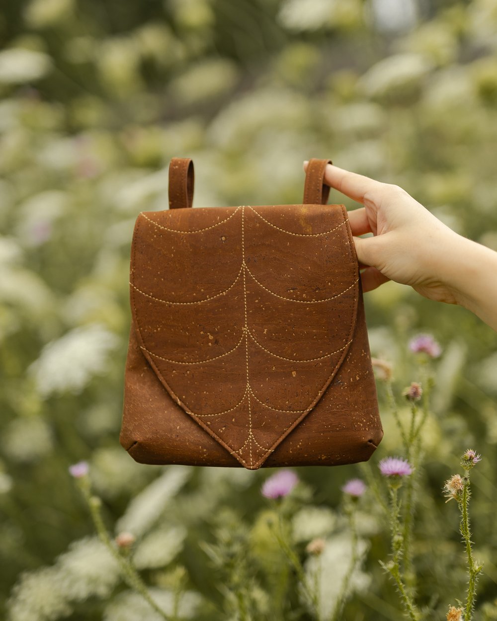 Green Leaf Crossbody Bag - Cork Leather — Leafling Bags