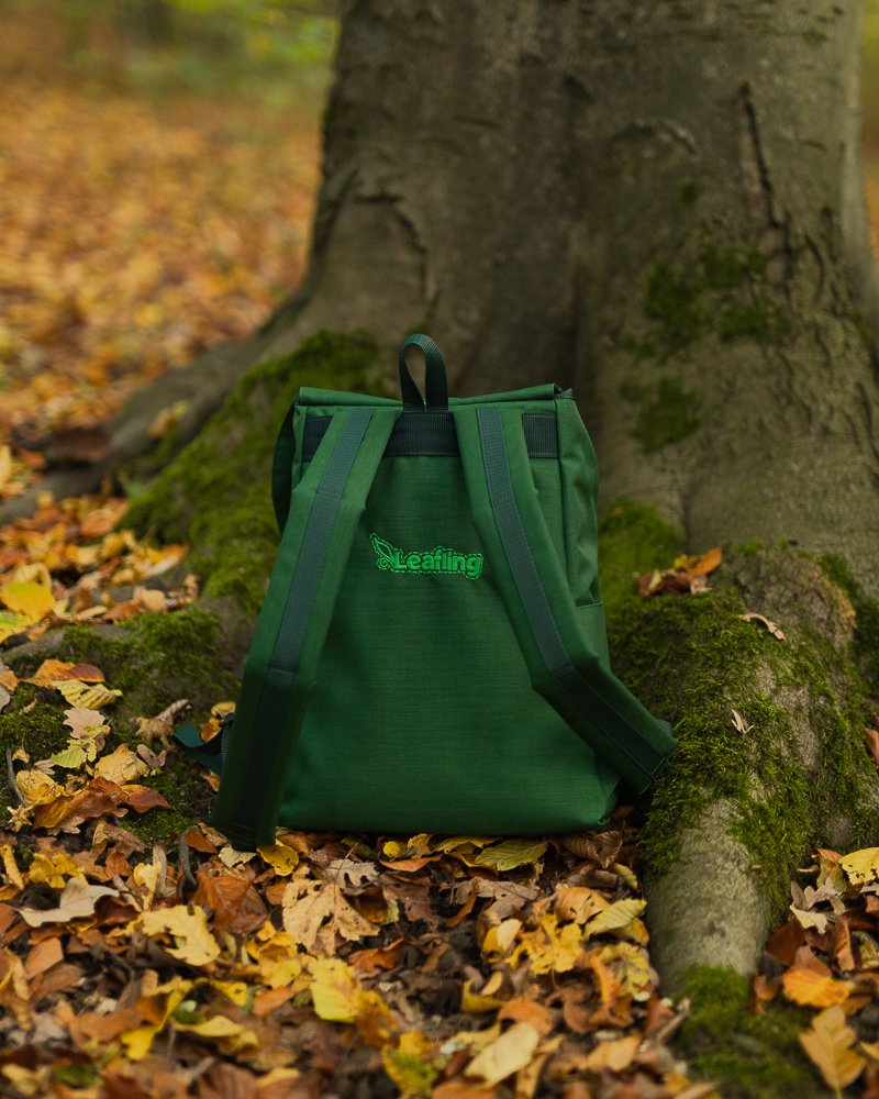 Large Emerald Green Leaf Backpack — Leafling Bags