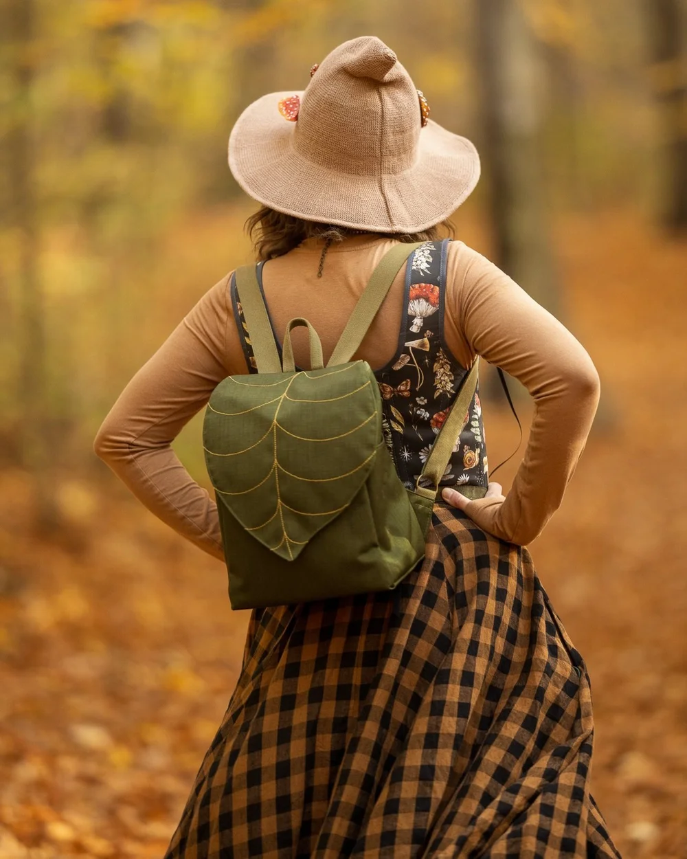 Army Green Leaf Backpack — Leafling Bags