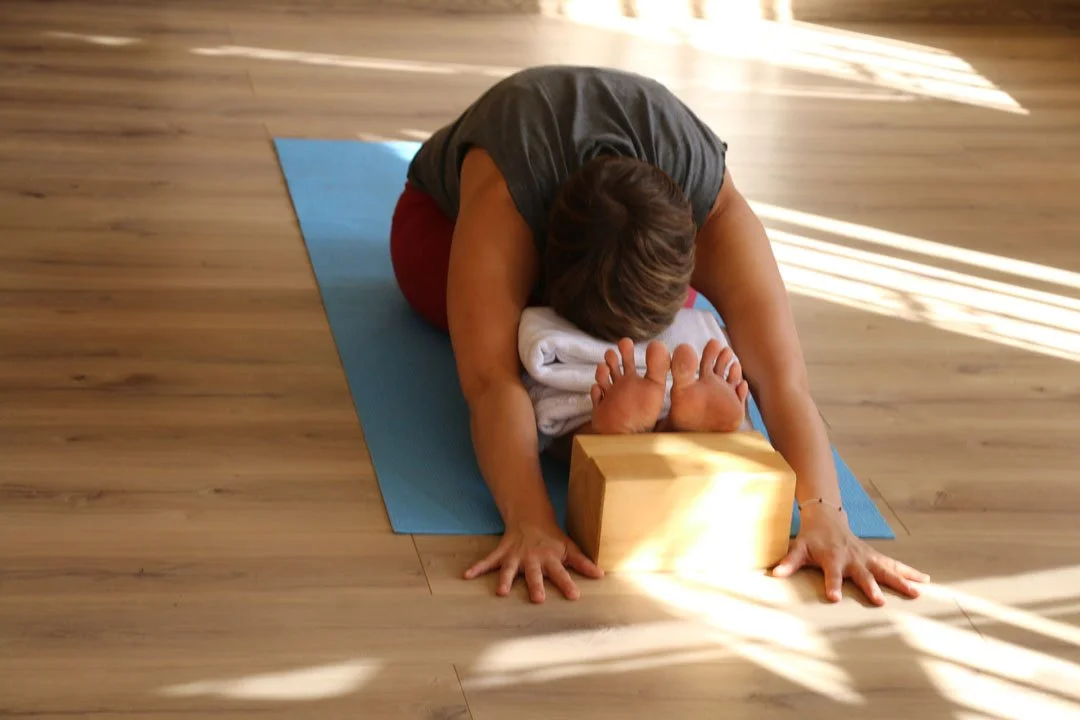 Restorative yoga practice at a women’s retreat in Morocco