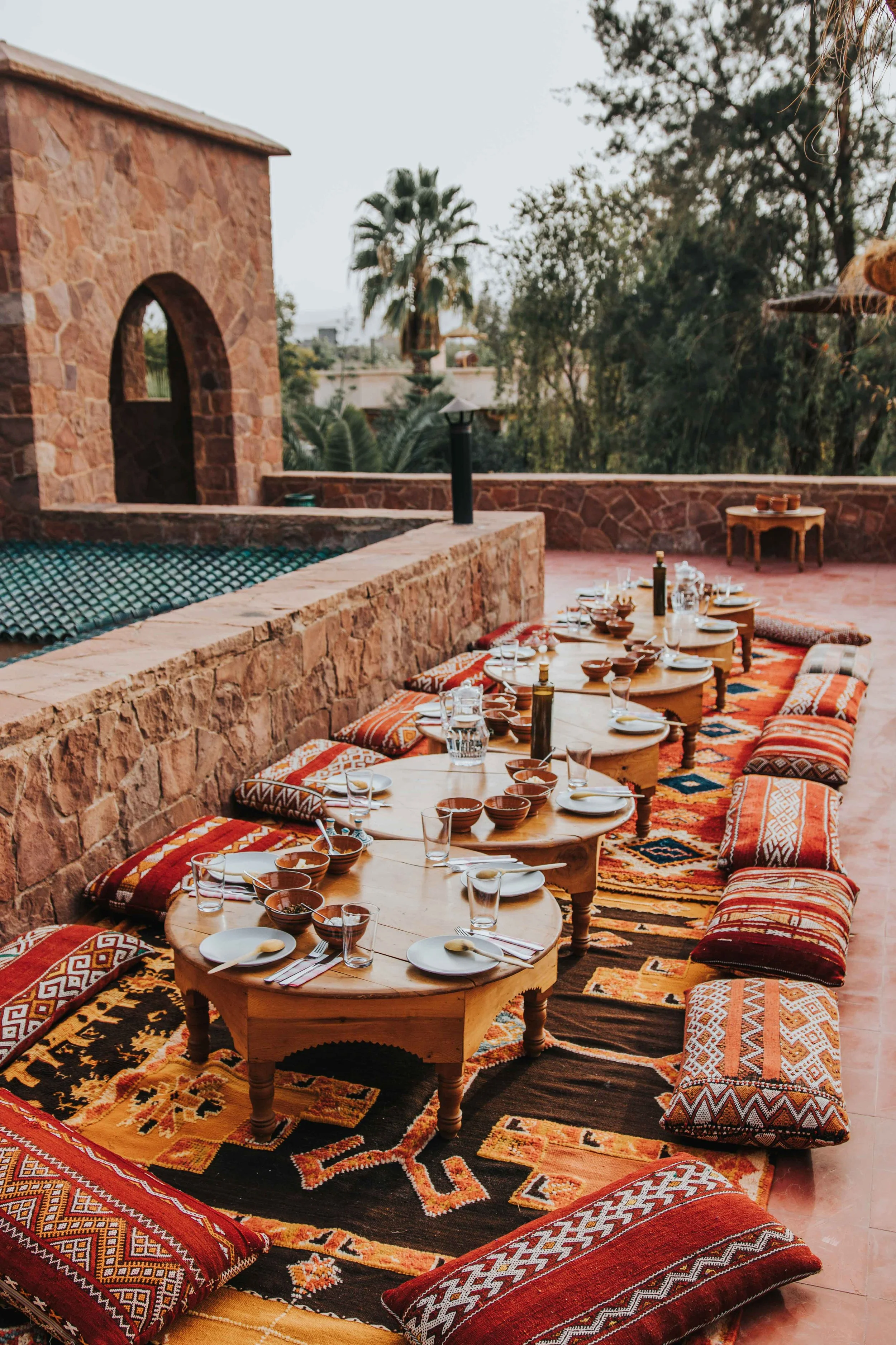 Shared dining at Bab Zouina retreat centre