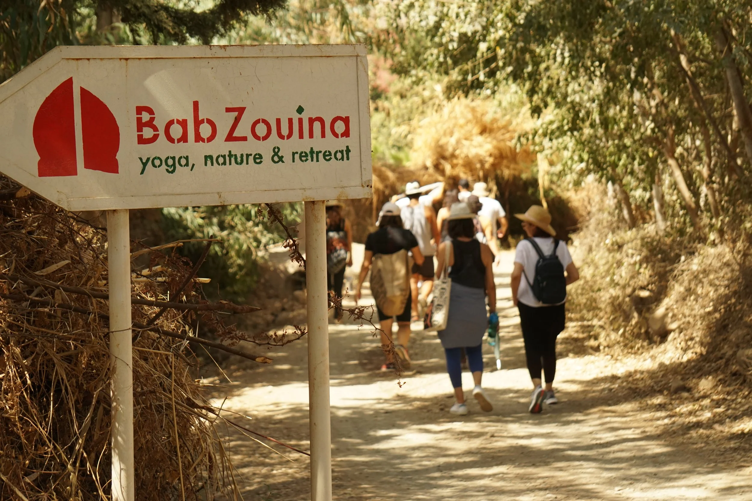 Walking through the Ourika Valley near the retreat