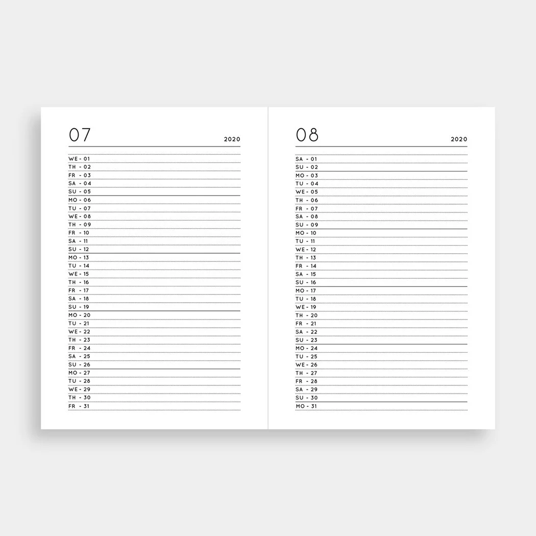 Kalender für 2020 mit Leinencover | A5 | von Navucko.