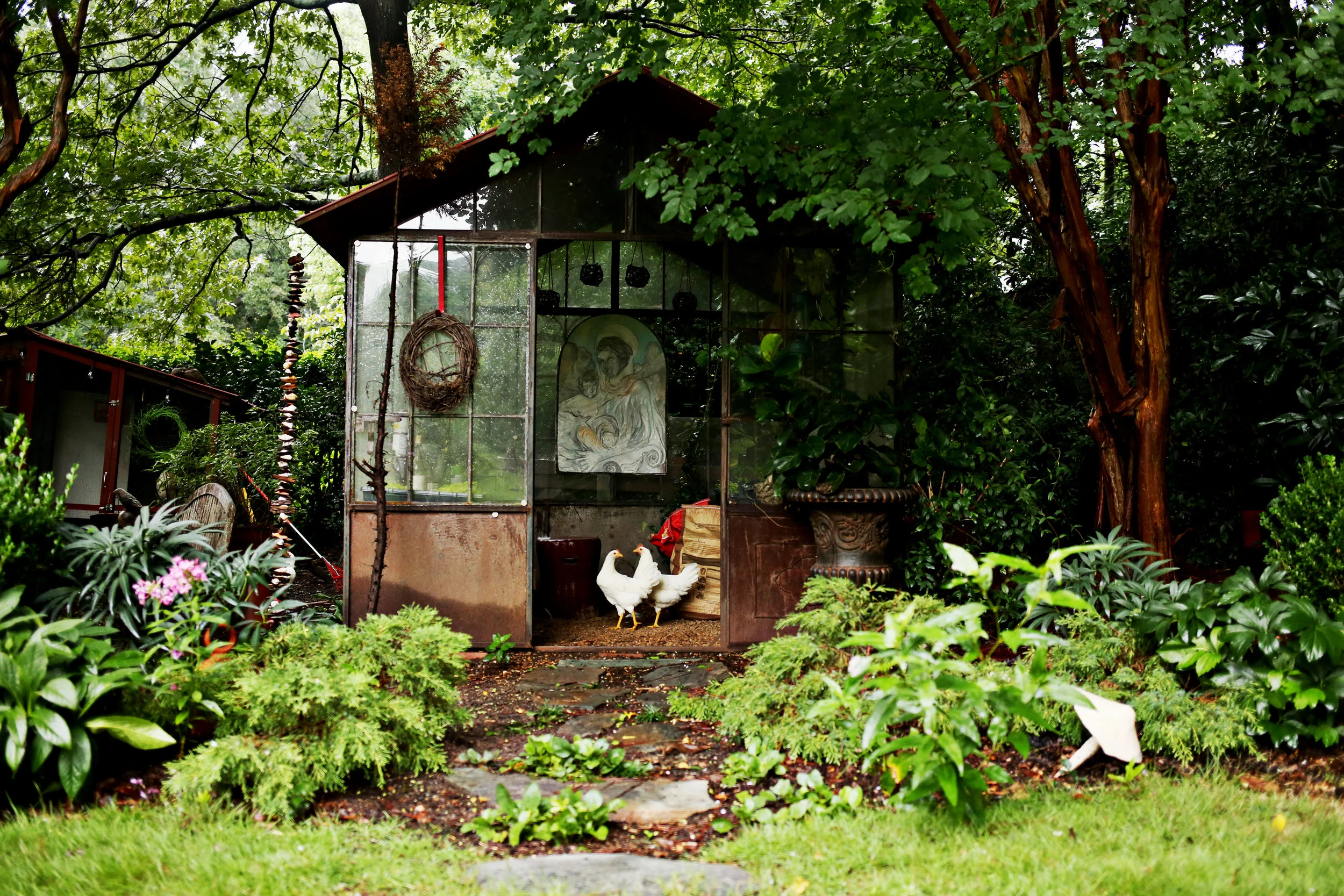 Glass house with two girls.jpg