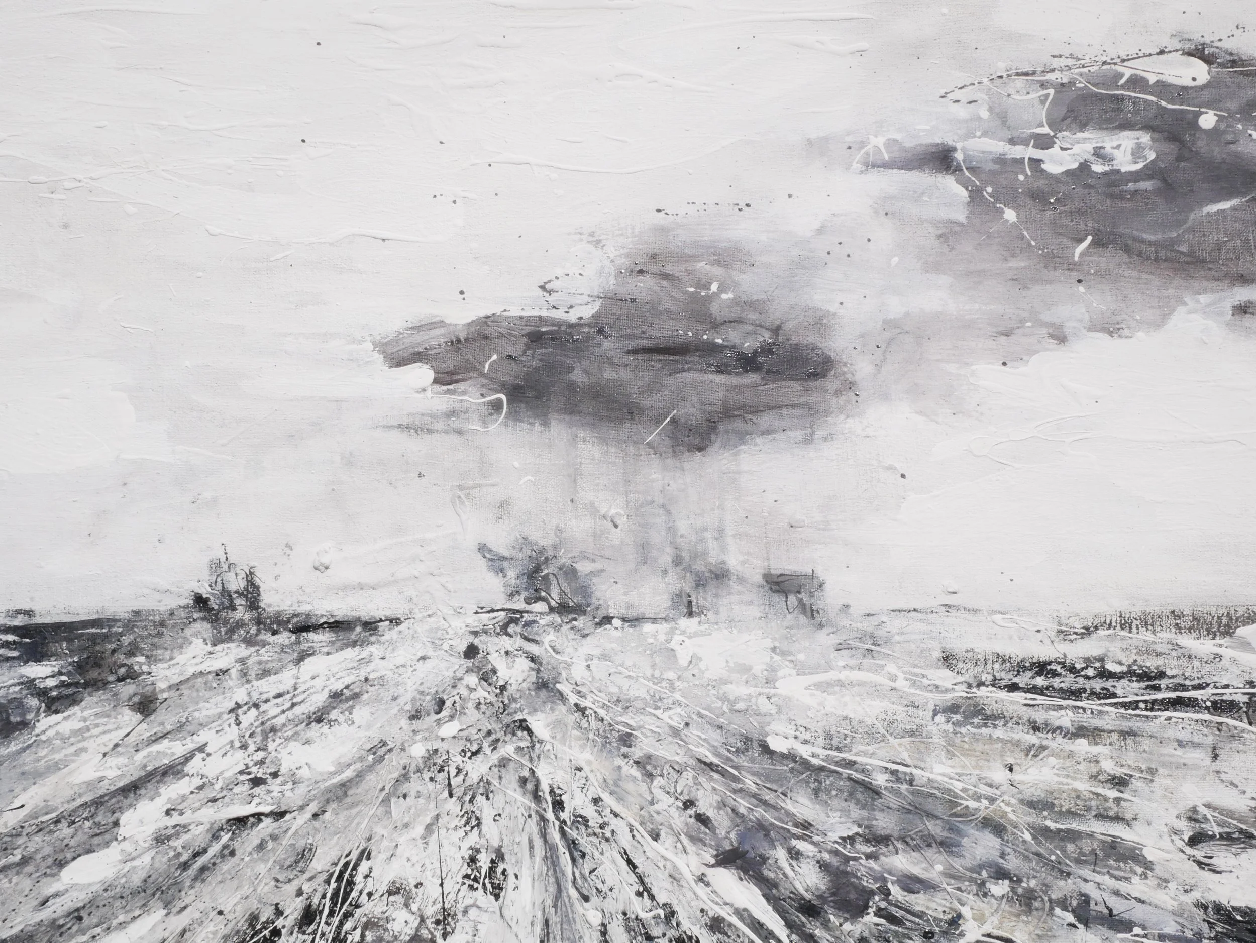  215x155 cm    Huile, acrylique, pigments, fusain, techniques mixes    Oil, acrylic, pigments, charcoal, mixed technics 
