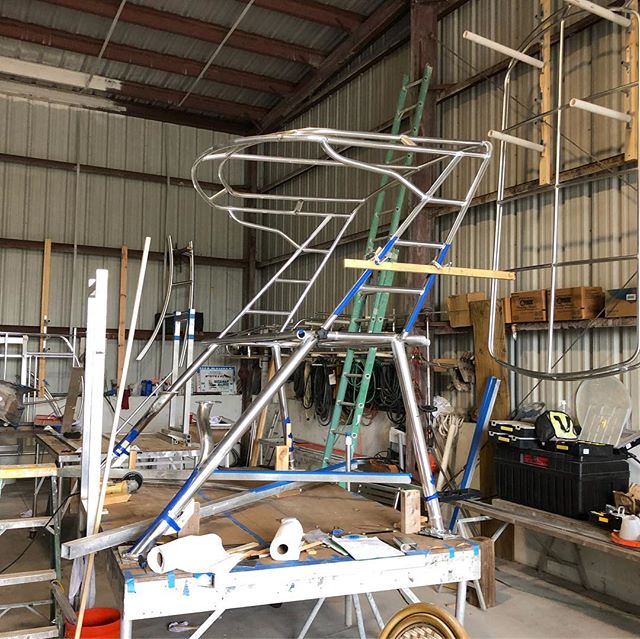 Options are endless.. design, type of tower or top, along with colors of canvas and powder coat! Give the shop a call and see your dream top come true.