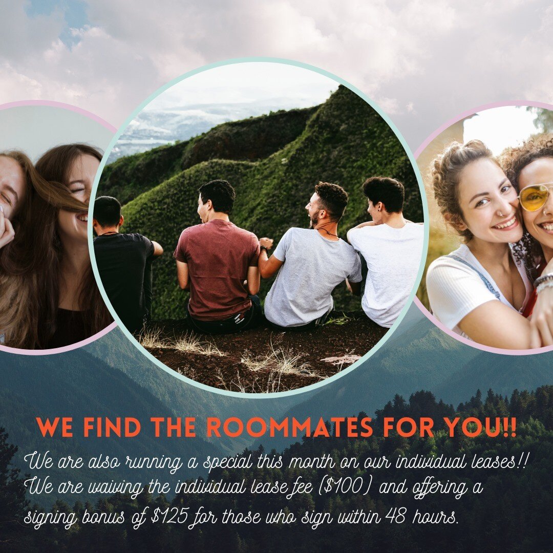 We take the stress out of finding a roommate. 
At Park37 we offer individual leasing for our four bedroom units AND we are running a special for the month of July. For the month of July we will be waiving the individual lease fee of $100 and offering