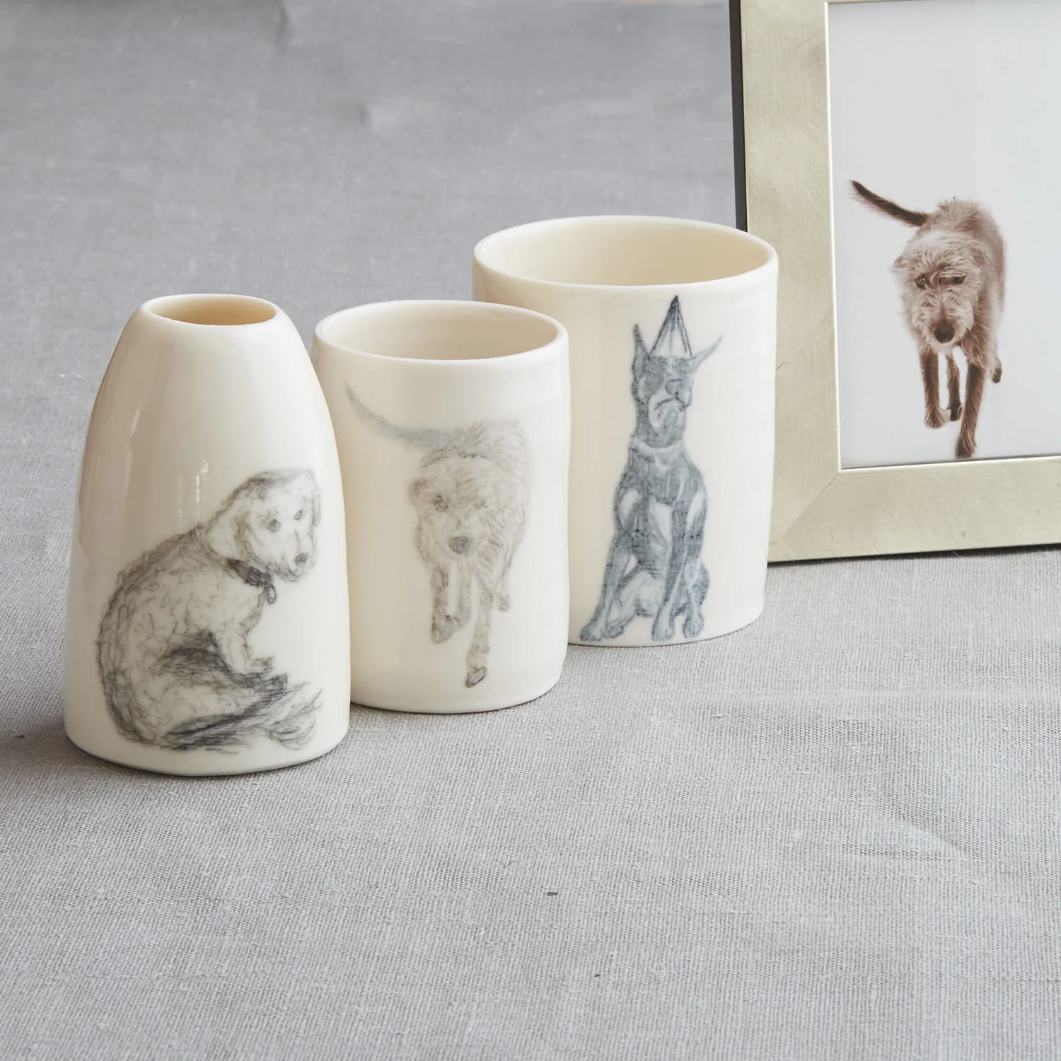 Commission Dog Portrait Pots