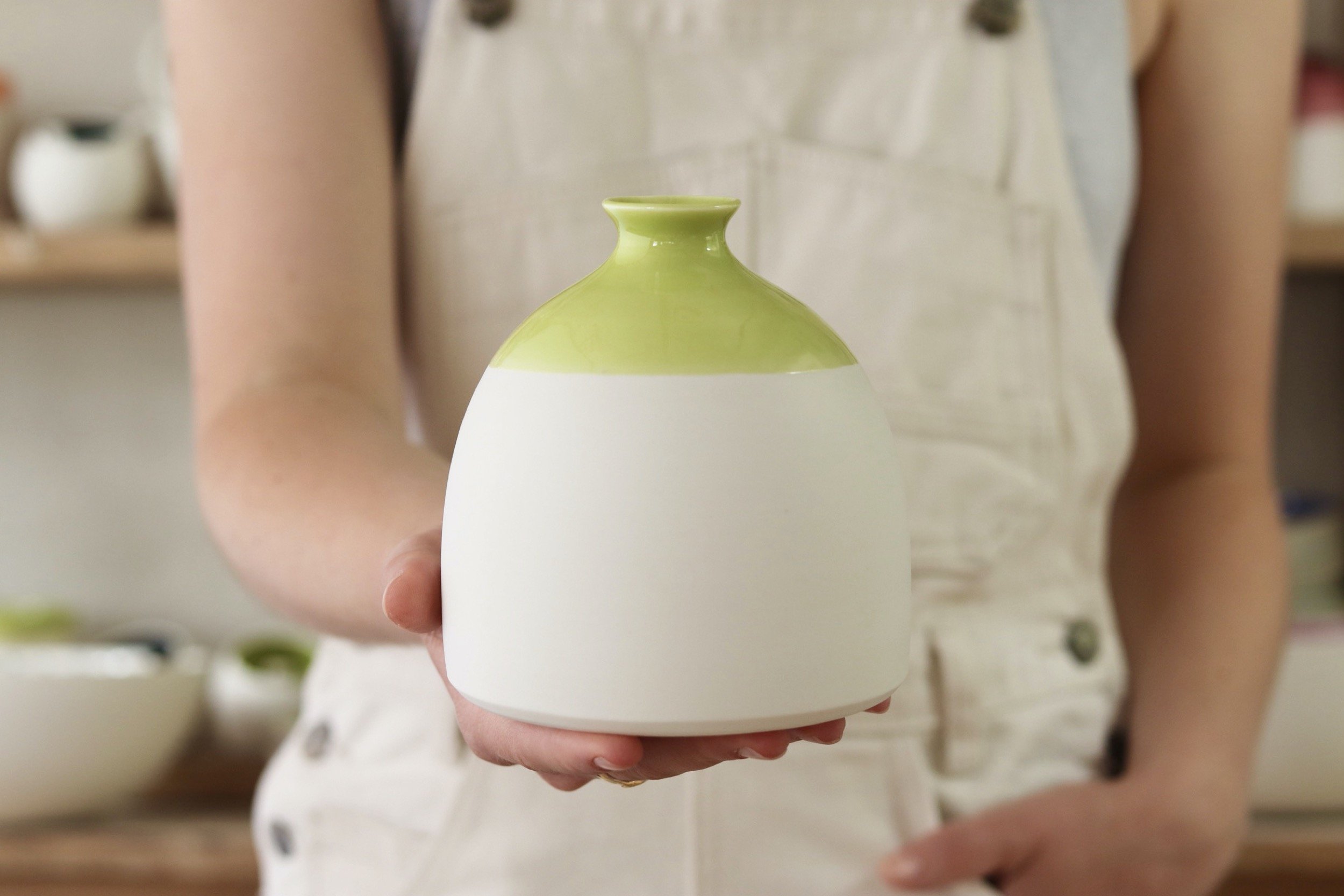 Chartreuse Green Bottle Vase