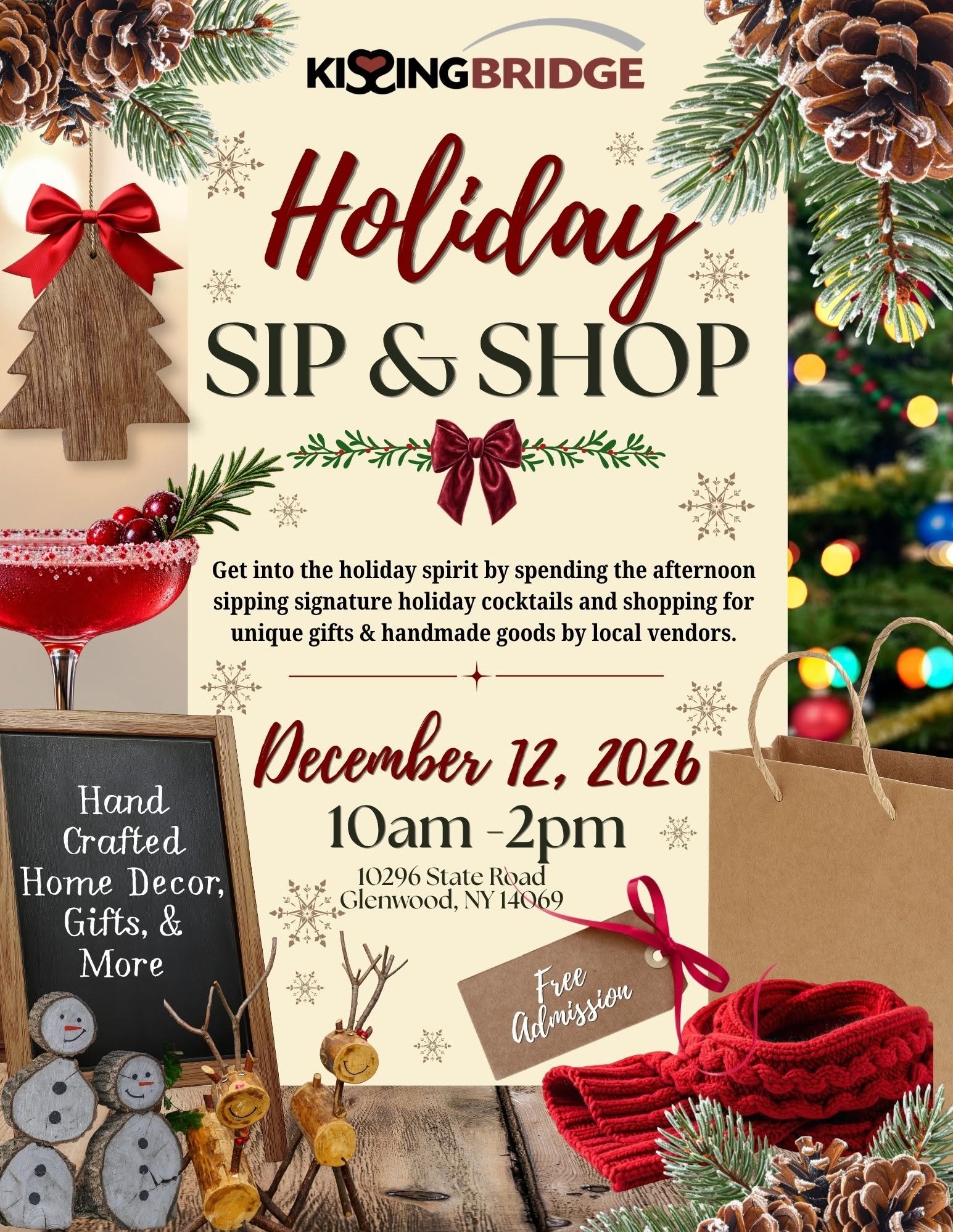 Kissing Bridge Holiday Sip &amp; Shop