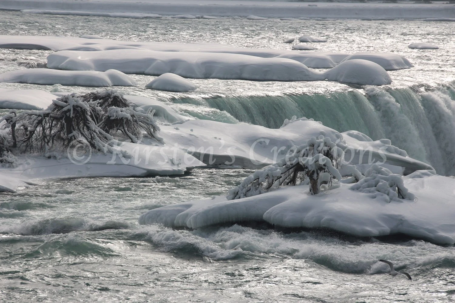 Ice Formations At Center Of Horseshoe