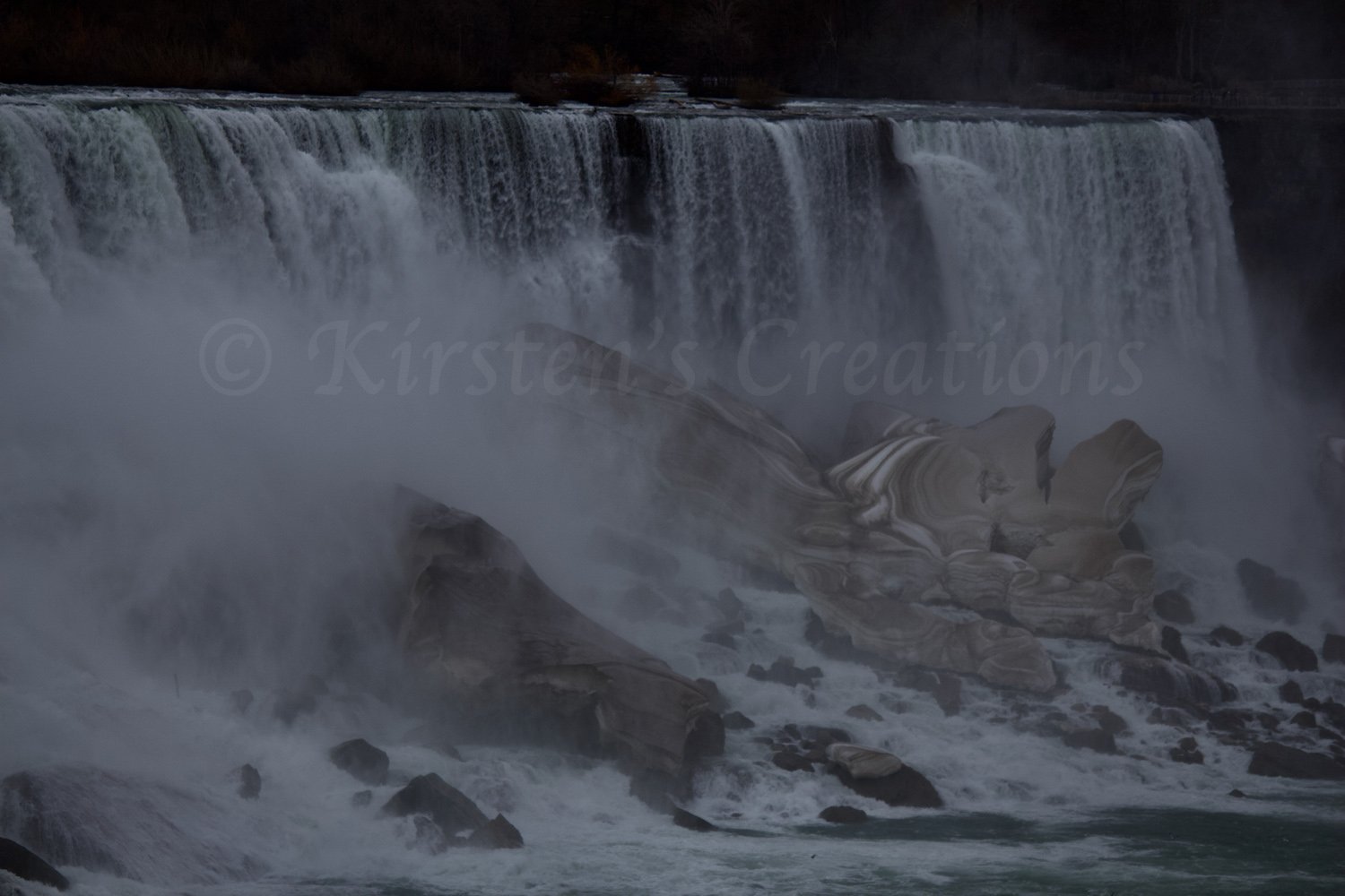American Falls Through Mist In April