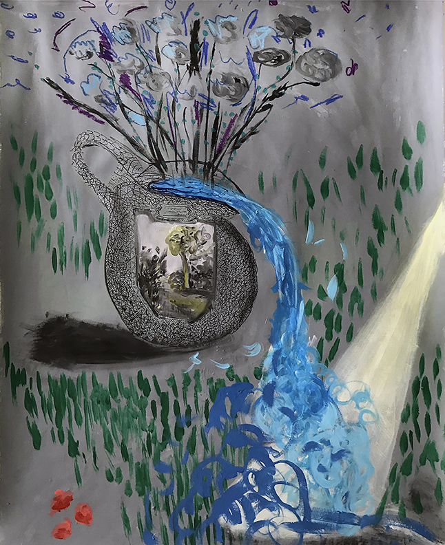 Joy Spring, Acrylic and Ink on Paper, 50x38.25 inches, 2019