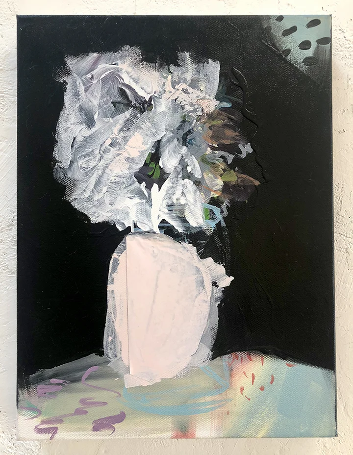 Untitled, Acrylic and Paper on Canvas, 16x12 inches 2017-18