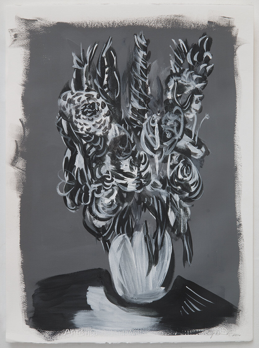 Night Flowers No. 2 , Acrylic on Paper, 30x22 inches, 2016