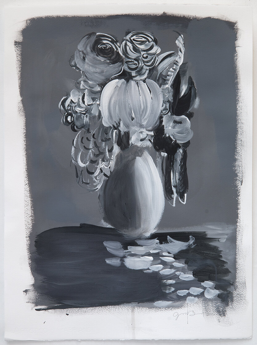 Night Flowers No. 1, Acrylic on Paper, 30x22 inches, 2016