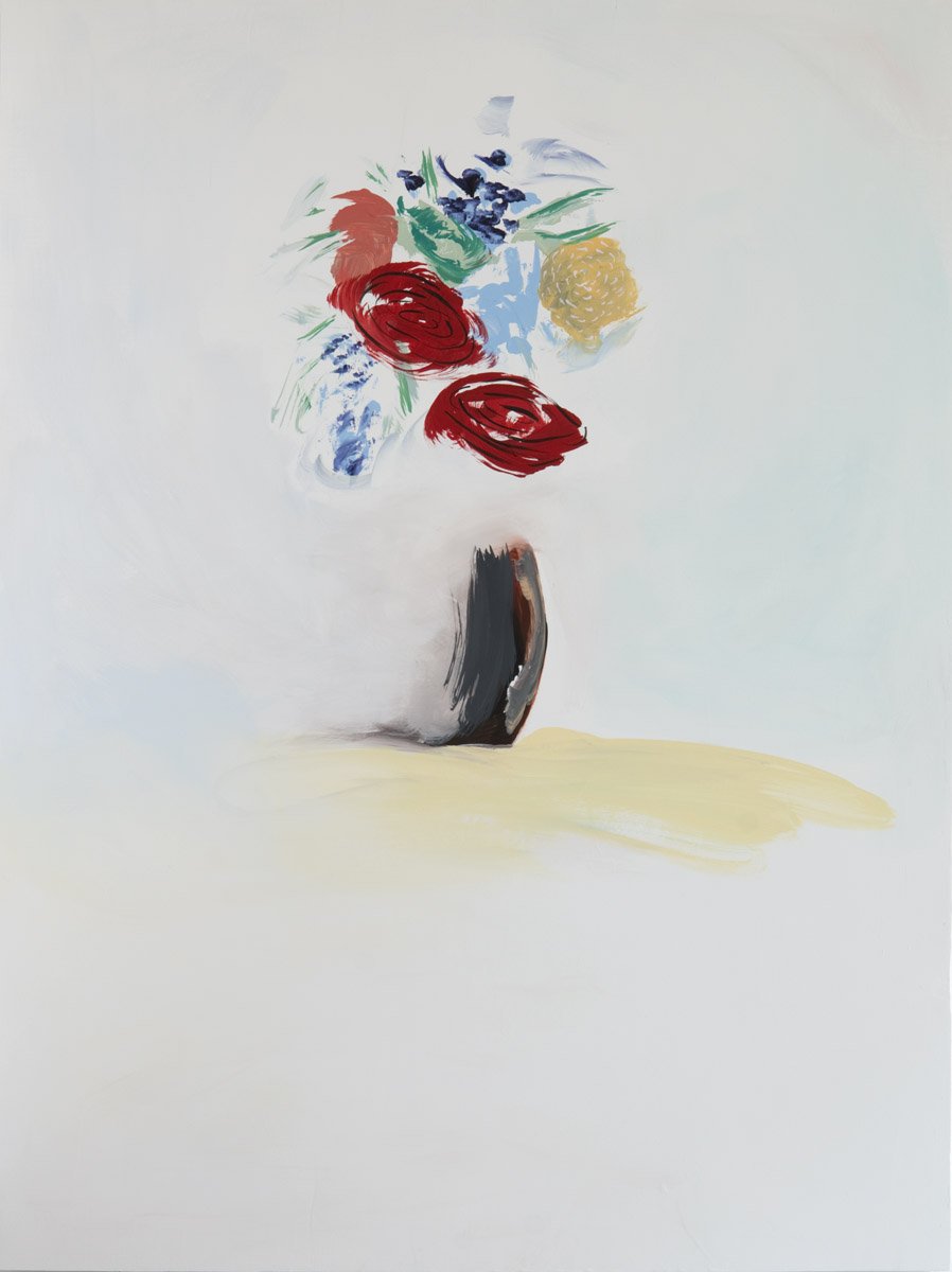 White Flowers, Acrylic on Panel, 48x35.5 inches, 2015