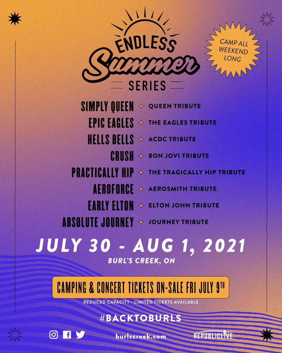 Endless Summer Series - Classic Rock Tribute Bands: JUL 30 - AUG 1, 2021