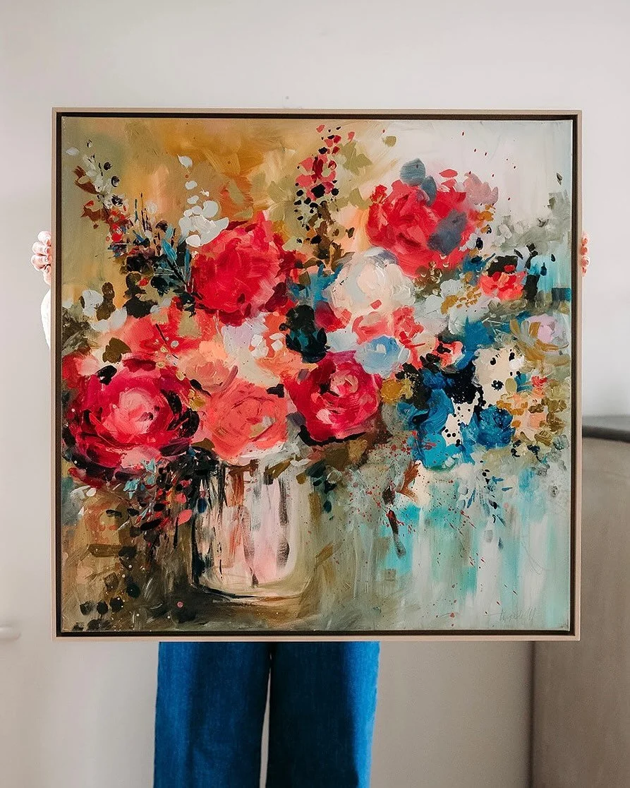 This gorgeous painting found its forever home this weekend. &ldquo;Blooming Radiance&rdquo; is a really joyful painting that I&rsquo;m sure will be true to its title and bring a flowery glow to my client&rsquo;s kitchen.

Painted by artist duo Abi Ti