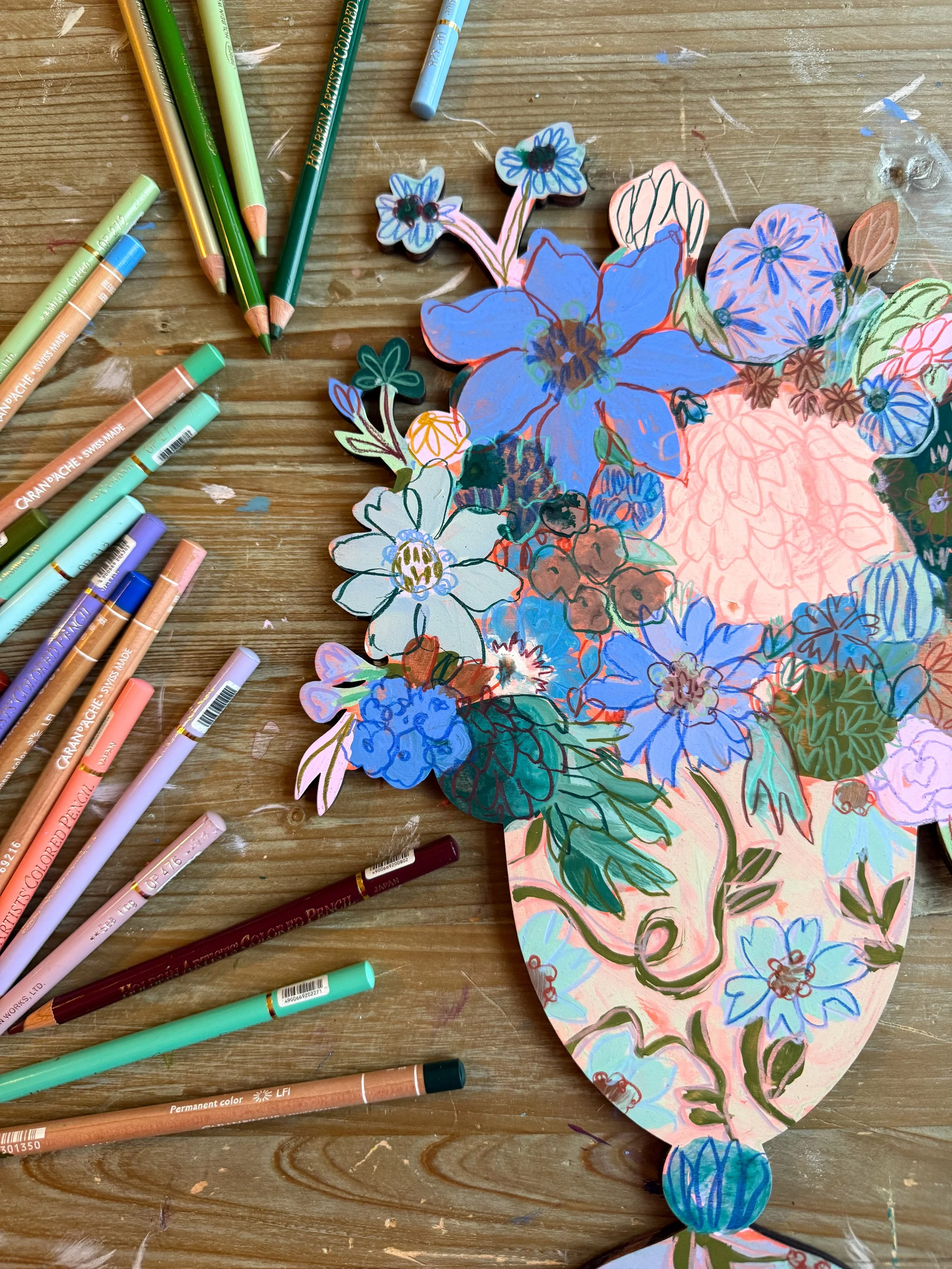 Hand-painted Wooden Spring Bouquet with Lucy Innes Williams