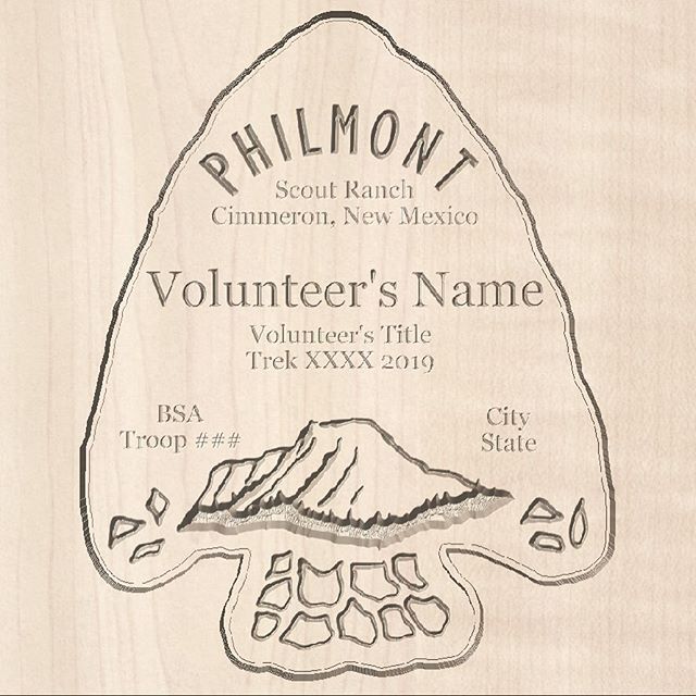 Boy Scouts traditionally attend this special adventure at the end of their scouting journey, it&rsquo;s called Philmont.  A local troop asked me to create a commemorative plaque for the parent volunteers / chaperones as a token of the troop&rsquo;s a