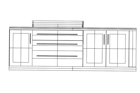 Tekening badkamermeubel vooraanzicht