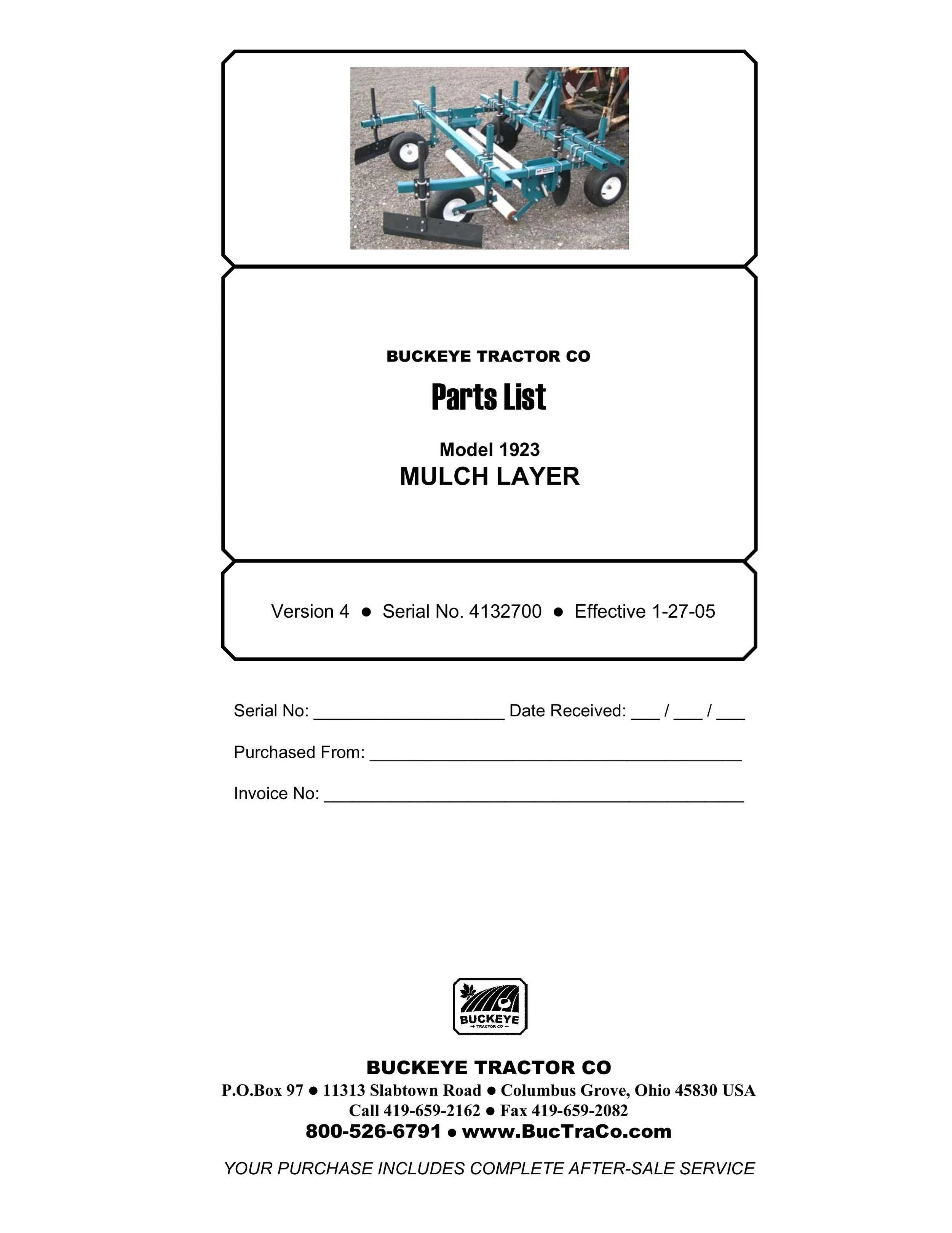 Buckeye Tractor — MulchLayer Manuals