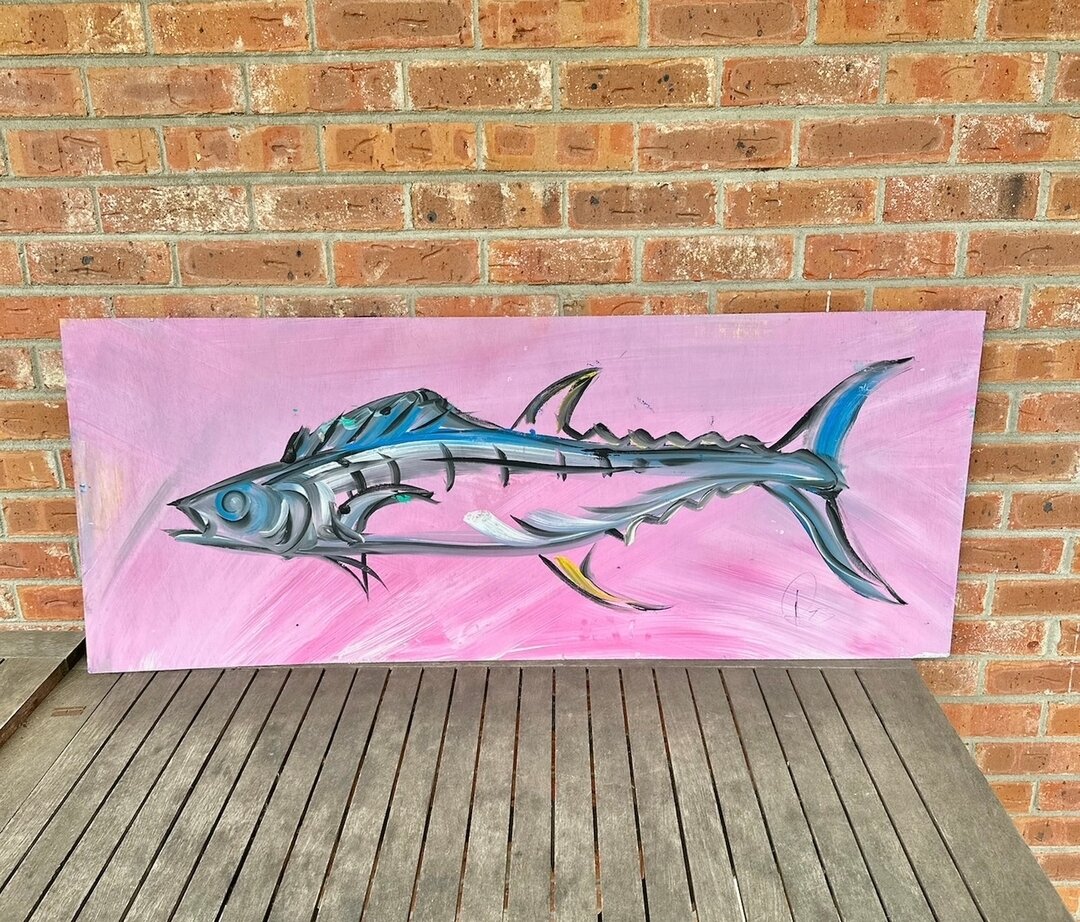 Pink is always in style! We love this fabulous fish art by @artbyasher. Shop our selection of fish art on our website or in the gallery now!✨#affordableartofcharleston​​​​​​​​​⁣⁣
#artbyasher #asherrobinson #fishart #isleofpalms #pawleysisland #follyb