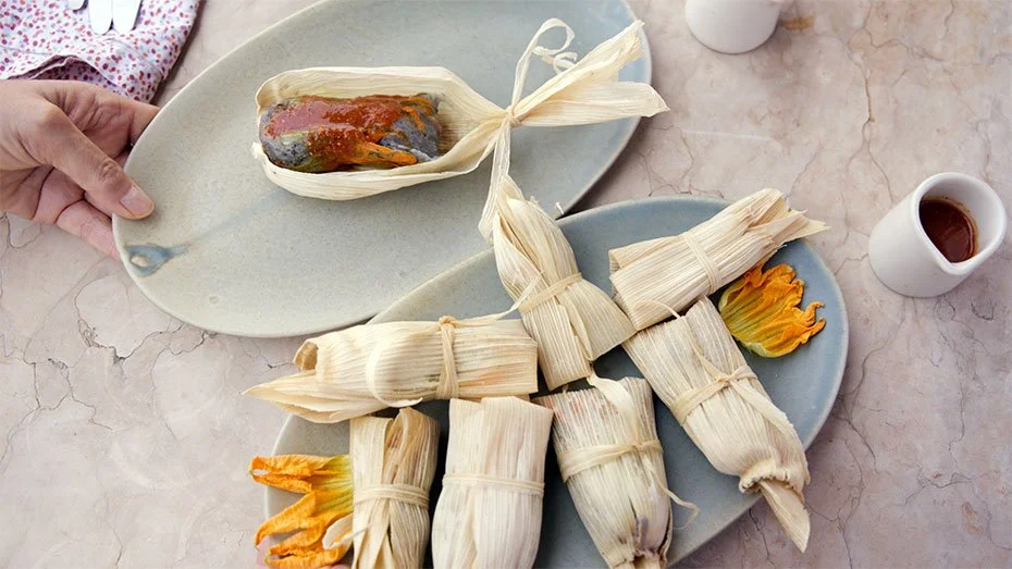 Oaxacan Tamales de Chepil at La Olla