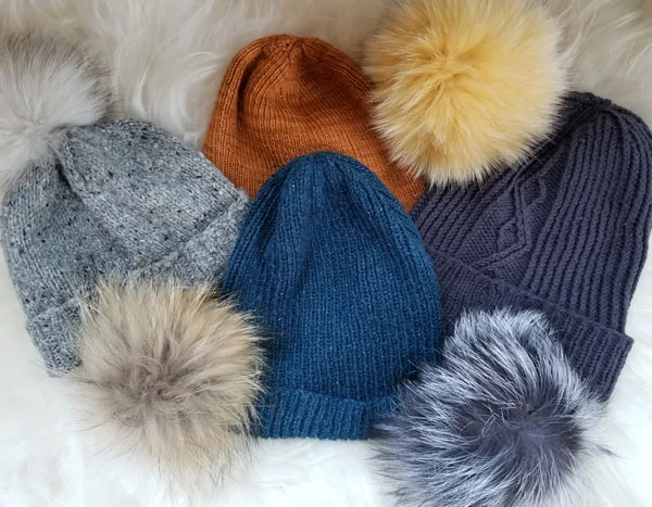 We have one color, basic stitch pattern hat samples