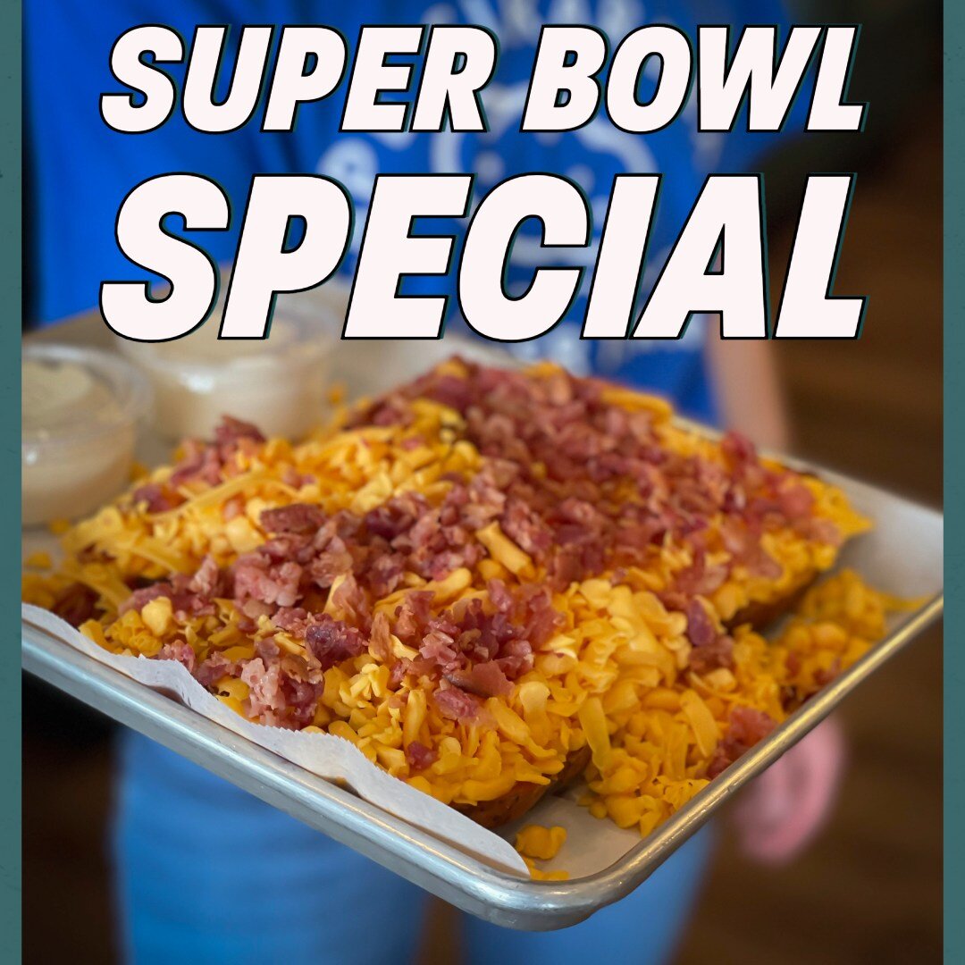 ***Super Bowl Sunday Only***
Get 25 of our Original Potato Skins for only $50!  Call us at 573-335-8860 to place your order.  Please allow at least 30 minutes advanced notice for better service.