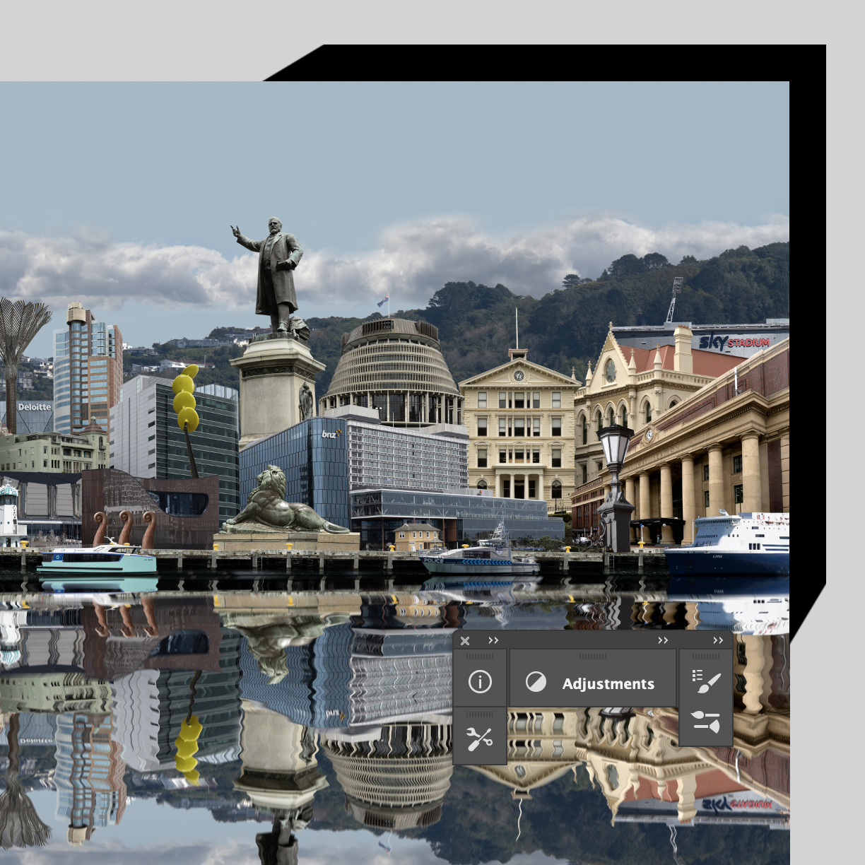 Harbour echoes black frame.png