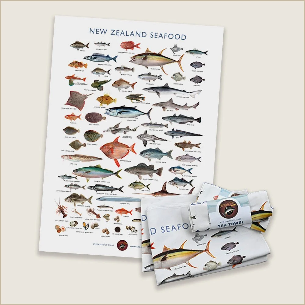 New Zealand Seafood Tea Towel