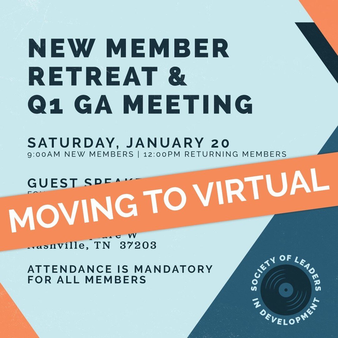 📣 ANNOUNCEMENT 📣 Our New Member Retreat and Q1 GA Meeting on Saturday (1/20) has been moved to Zoom due to the ongoing road conditions this week. ⁠
⁠
Timing for new members and returning members has not changed, and our amazing speaker Blair Miller