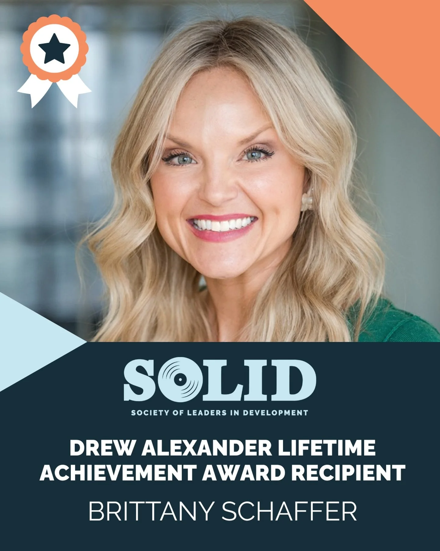 Tonight at our SOLID Holiday Party, we were thrilled to present the Drew Alexander Lifetime Achievement Award to SOLID alum and Belmont Curb College Dean Brittany Schaffer.

This award honors alumni with 10+ years in the industry who embody Drew&rsqu