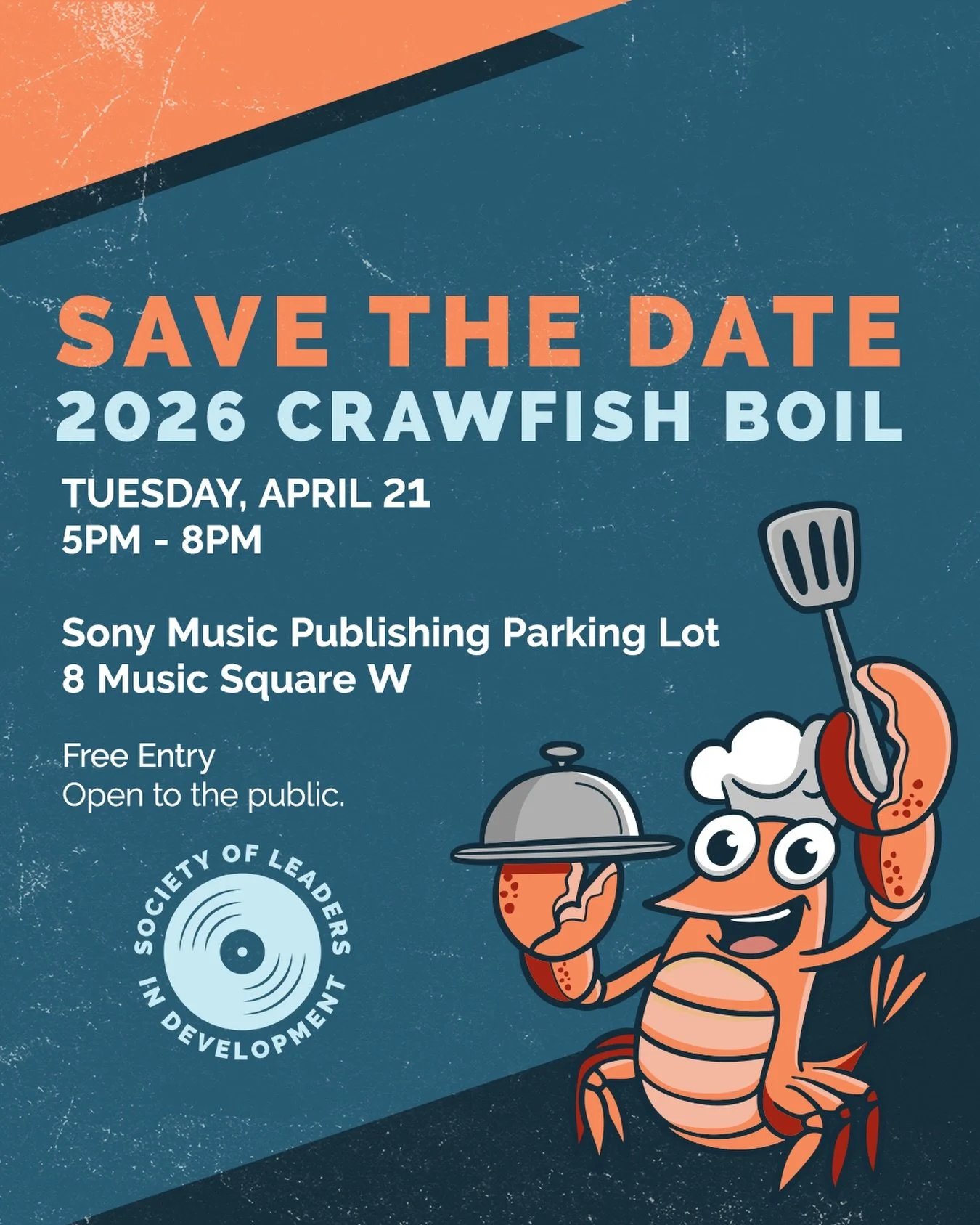 🦞 SAVE THE DATE! 🦞

Our most exciting event of the year is back &ndash; the annual SOLID Crawfish Boil on April 21 from 5-8 PM!

Join us for FREE food (including non-crawfish options), drinks, music, &amp; more!

RSVP is required to attend. Link in