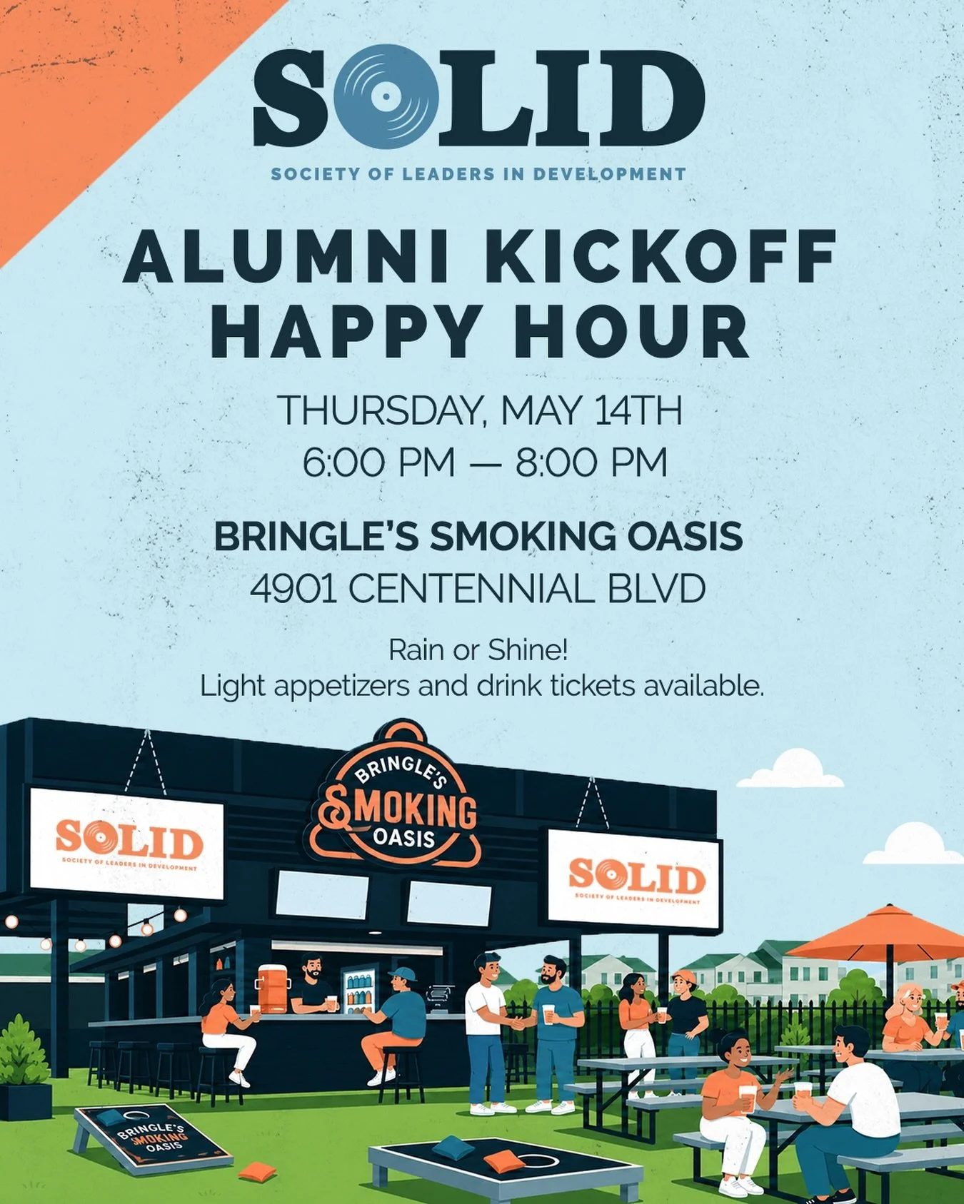 Alumni, come join us for our first official alumni event of 2026 at @bringlessmokingoasis next week! 🥂 Catch up with old friends, meet the new alumni board, and come early for a drink on us.

🗓️ May 14, 2026
⏰ 6:00&ndash;8:00 PM
📍 Bringles Smoking
