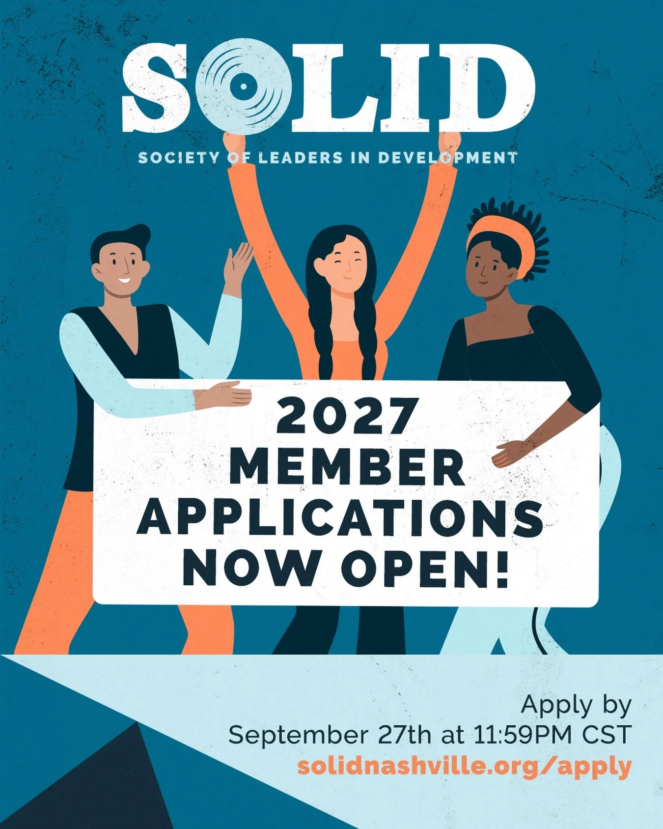 Interested in joining SOLID? Applications are open through Sept. 27th! Connect with fellow professionals, attend exclusive events, hear from industry leaders, and take advantage of all that SOLID has to offer. 💙

Apply now at solidnashville.org/appl