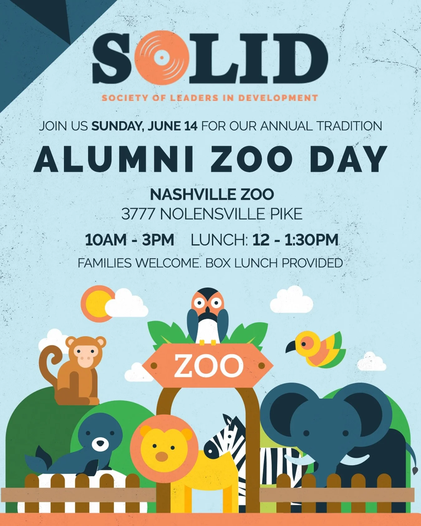 Nothing beats a day at the zoo! 🦒💙 Join us for SOLID Alumni Zoo Day on Sunday, June 14 and enjoy free lunch, family-friendly fun, and discounted tickets when you RSVP. Link in bio.